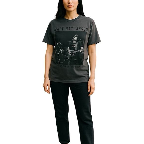 Matt Nathanson Last Of The Great Pretenders Concert Gray T-Shirt Large - Picture 1 of 7